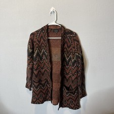 LUCKY BRAND Chevron Knit Open Front Cardigan sz S