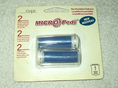 RARE Emjoi MICRO PEDI Portable Pedicure 2 Extra Coarse Micro Mineral Rollers NEW