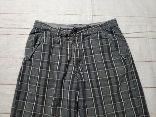 Vans Mens Size 30 Chino Shorts Khaki Flat Front Plaid - Picture 4 of 10