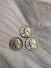 Washington Silver Quarters Lot of 3 1964-D 1960-D, 1957-P