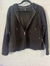 DKNY Donna Karan Women Tech Hoodie Size M Black Full Zip