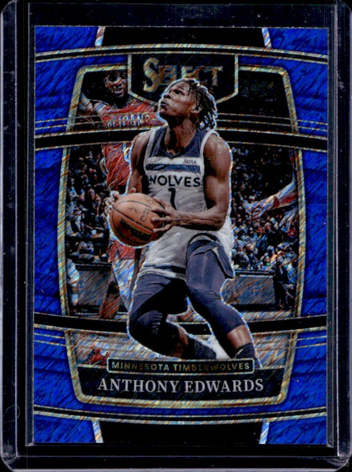 2021-22 Select Anthony Edwards Blue Shimmer Prizm Concourse #49 Timberwolves