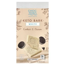 Keto Bark, White Chocolate, Cookies & Cream, 8 Mini Bars, 3.2 oz (90 g)
