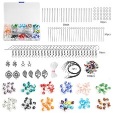 15Girds Mixed Color Bead Kit Mushroom Shape Lampwork Glass Bead with 2mm Hole