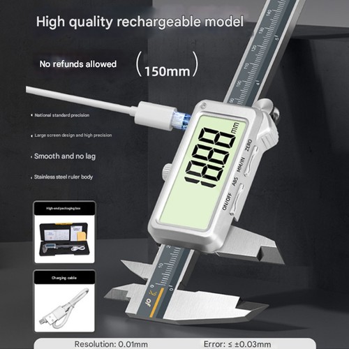 Digitaler Messschieber Wiederaufladbar USB C Schnittstelle 150mm Industrie Einsatz - Bild 12 von 14