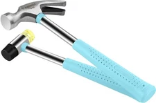 LOZAGU 8oz Hammer, 2-Piece Small Claw Hammer & Rubber Mallet Hammer Mini Hamm...