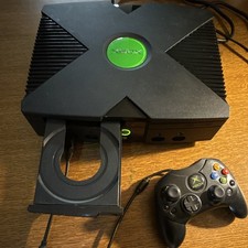 Microsoft Xbox Original Home Console Black/Green w/ Wired Controller All Working