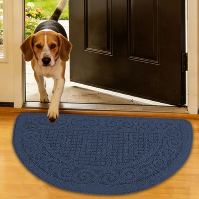 Half Round Door mat-Navy Blue 1'6'' x 2'6'' (2 Pack)