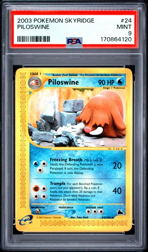 2003 POKEMON SKYRIDGE #24 PILOSWINE PSA 9
