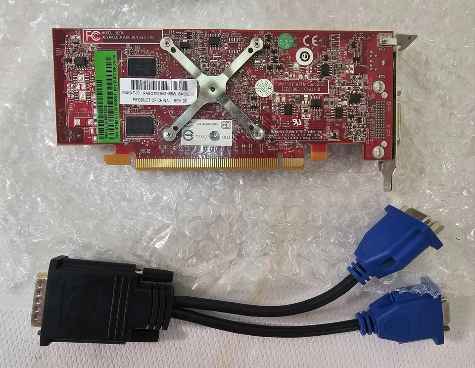 Radeon ATI-102-B27616(B) 102B2761700-Graphics Card With Dual Monitor VGA Cable - Image 3 of 4