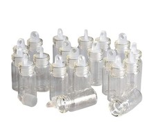 100 Pcs 1ml Mini Small Bottles Vials Clear Glass Bottles Tiny Jars with Plast...