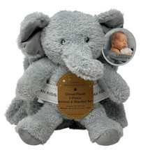 MANHATTAN KIDS Gray Elephant Blanket  Plush Toy 2-Pc Gift Set