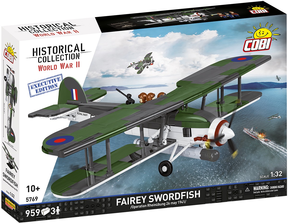 Cobi 5769 Fairey Swordfish HMS Ark Royal Executive Edition Flugzeug 1:32