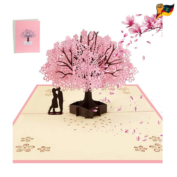 3D Pop Up Hochzeitskarte Mit Umschlag GlüCkwunschkarte GrußKarte-image