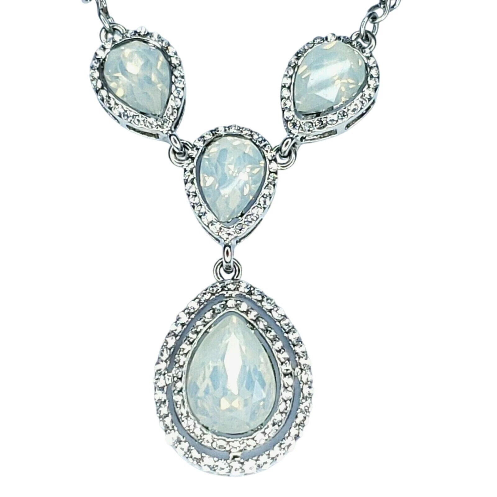 VETEMENTS Charming Charlie Collana Sfaccettata Cristallo Iridescente Lacrime con Strass