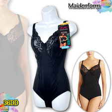 NWT Maidenform 36DD Control Embellished Unlined Shaping Bodysuit FL1456 Black