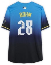 Framed Alec Bohm Philadelphia Phillies Signed Blue City Connect Limited Jersey