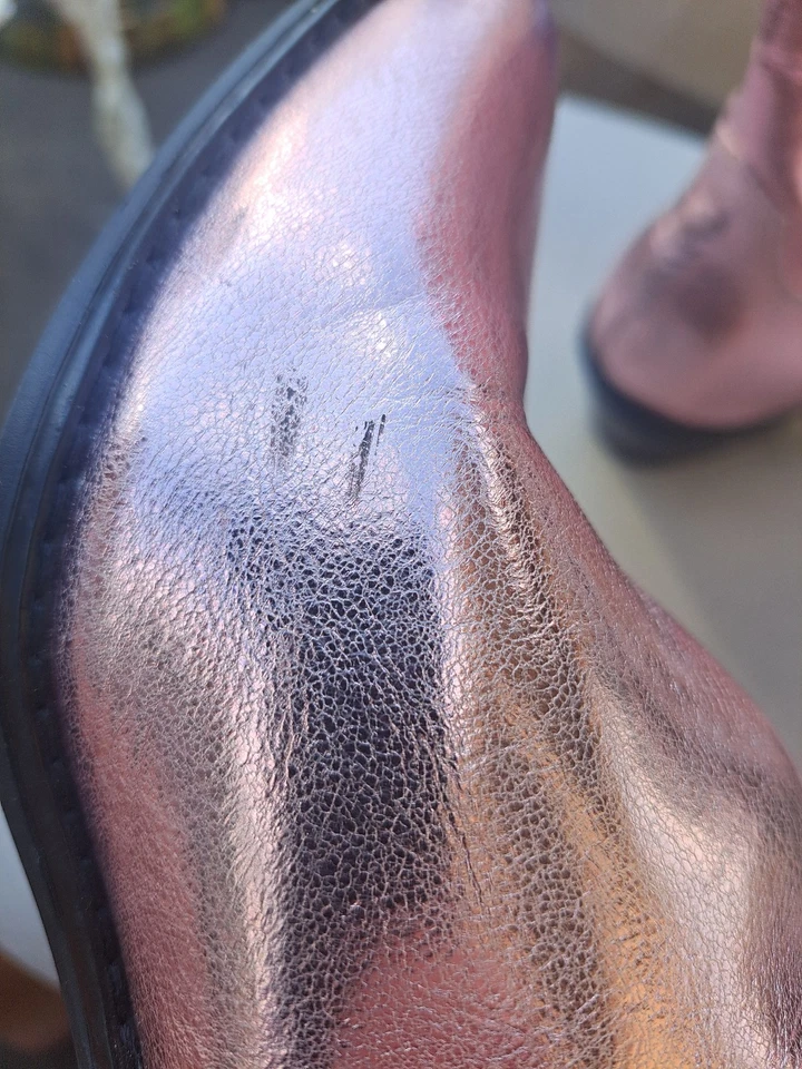 Madden Girl Women 7.5 M Pink Metallic Arizona Western Knee High Boots RARE - Image 3 of 4