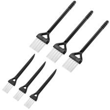 6Pcs Shaver Cleaning Brush Tools with Black Handle White Nylon Bristles 2 Sizes