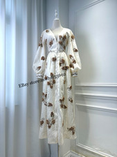 2026 retro three-dimensional flower embroidery dress luxury elegant temperament