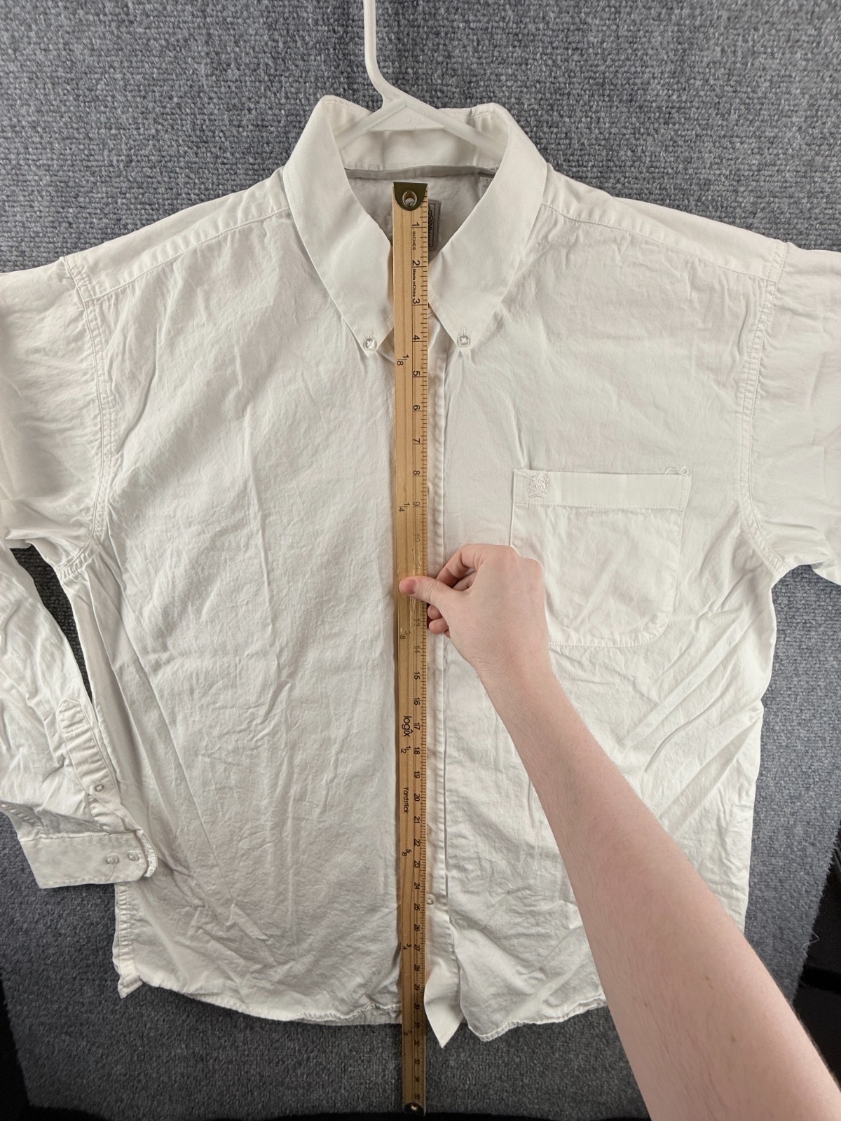 Cinch Cotton Button-Down Large White Solid Long S… - image 6