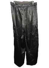 A. New. Day. Black Faux Leather Cargo Pants With Faux Button Belt Sz 8 NWT