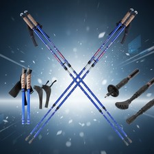Aluminium Wanderstöcke 2er Set Blau Nordic Walking Stöcke Teleskop Trekking Wand