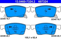 1X Ate 13.0460-7324.2 Bremsbelagsatz Scheibenbremse FüR Opel Vauxhall Chevrolet