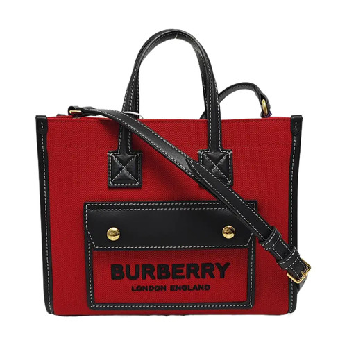 BURBERRY Freya Handbags Cloth Red Free Shipping | Duties Paid