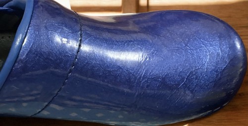 Women Clogs Blue Patent Leather Sz EU 41 USA Shoes Sanita Danish Comfort Standin - Picture 6 of 10