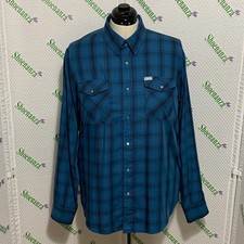 Dixxon Flannel Co Shirt 1962 Pearl Snaps Bamboo Long Sleeve Blue Black Mens XL
