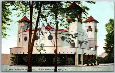 Antique 1908 Postcard ~ Scenic Railway Building, Idora PArk, Oakland, California