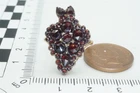 ANTIQUE GOLD GARNET 5 STONE RING - BOHEMIAN 9K ROSE CUTS GRAPES