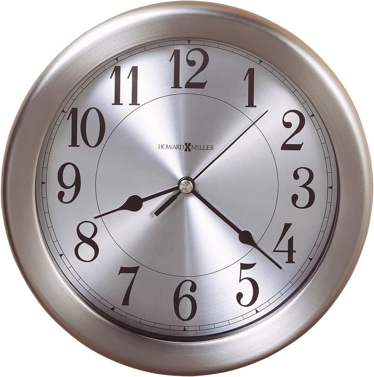Pisces Wall Clock – Brushed Nickel Water Resistant Quiet Sweep Movement Battery