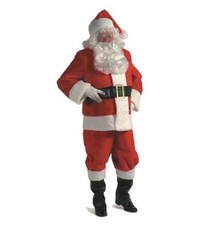 Santa Claus Suit - Red Plush - Christmas - Costume - Men - 4 Sizes