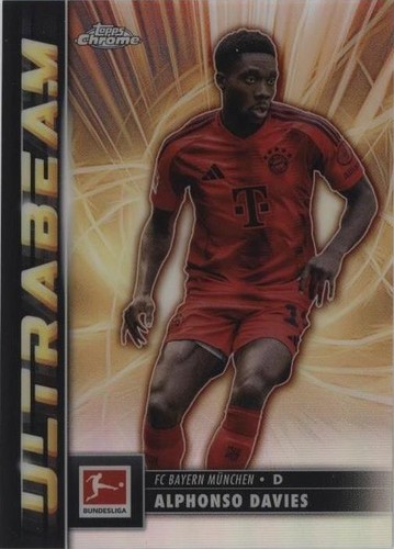2024-25 Topps Merlin - Alphonso Davies #67 Atomic Refractor Bayern