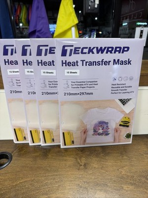 TECKWRAP Heat Transfer Mask for Heat Transfer Paper for T-Shirts 15PCS, 4 packs 