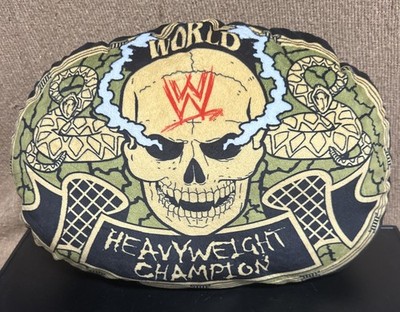 WWE Smoking Skull World Heavyweight Championship Throw Pillow Check it out