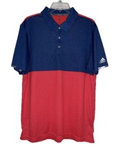 Adidas Men  s GOLF Climachill Red Blue Colorblock Polo Shirt Medium M EUC