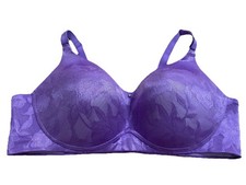 Cacique Lightly Lined Full Coverage No-Wire Bra Sz 44DD Purple