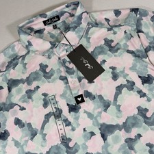 NWT Bad Birdie Mirage Oasis Core Golf Polo Mens XL Camo Short Sleeve