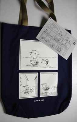 Snoopy Museum Tokyo Navy Tote Bag Peanuts Charlie Brown Snoopy New