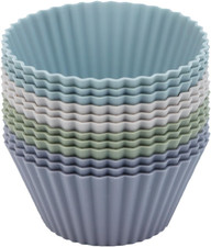 Large Silicone Muffin Cups, 12 Pack Reusable Cupcake Liners Jumbo Size