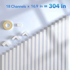 PVC Cable Concealer Kit, 304” Paintable Cord Hider Raceway for Wall & Office