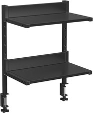 2-Tier Clamp-On Desk Shelf Organizer, Adjustable Space-Saving Black BK32SJ01