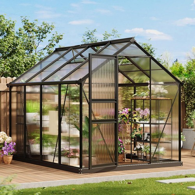 #ad 6x8 FT Walk in Greenhouse Aluminum Frame Polycarbonate with Lockable Door $279.99