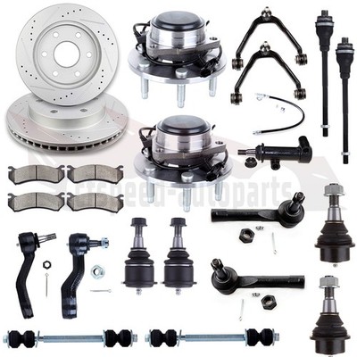 19PCS Suspension Kit Control Arm Ball Joint Sway Bar Wheel Hub For Yukon Tahoe