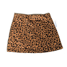 Old Navy Girls Brown Heart Print Mini Skirt Size Large 10-12 NWT