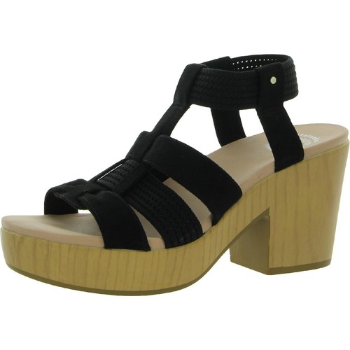 Dr. Scholl's Shoes Womens Blossom Black Platform Sandals 7.5 Medium (B,M) 3365
