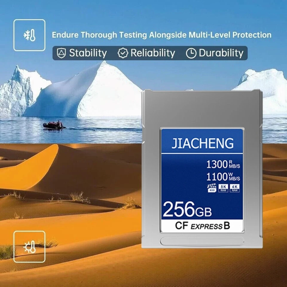 JIACHENG CFexpress Type B Memory Card 256GB For 4K 8K Camera Nikon Z8 Z9 Canon - Image 4 of 4